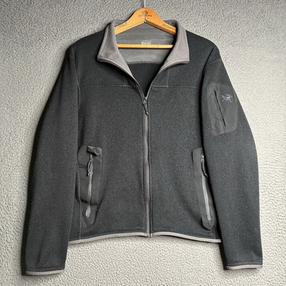 Arcteryx Covert Cardigan Full Zip Fleece Jacket Black Mens Small Flawed